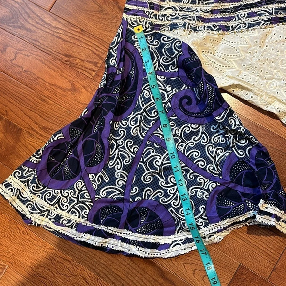 Vintage Style  Cream Lace and Ankara Midi Length Kaftan Size S/M - Picture 8 of 16